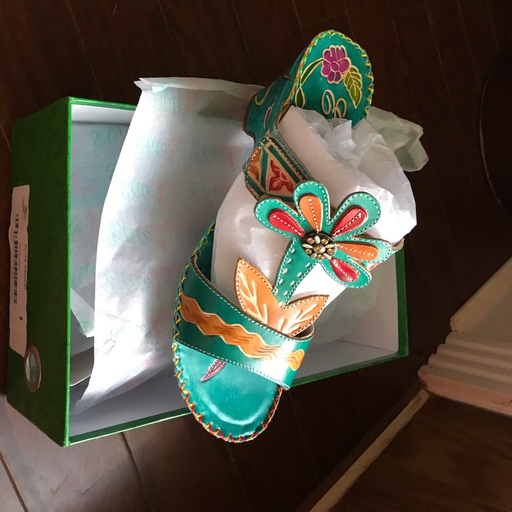 NWT colorful sandals.